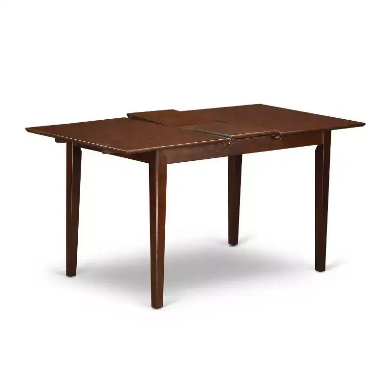 Ensemble de salle à manger méditerranéen - Table extensible et 6 chaises - Assise en bois - Finition acajou - Meubles de salle à manger