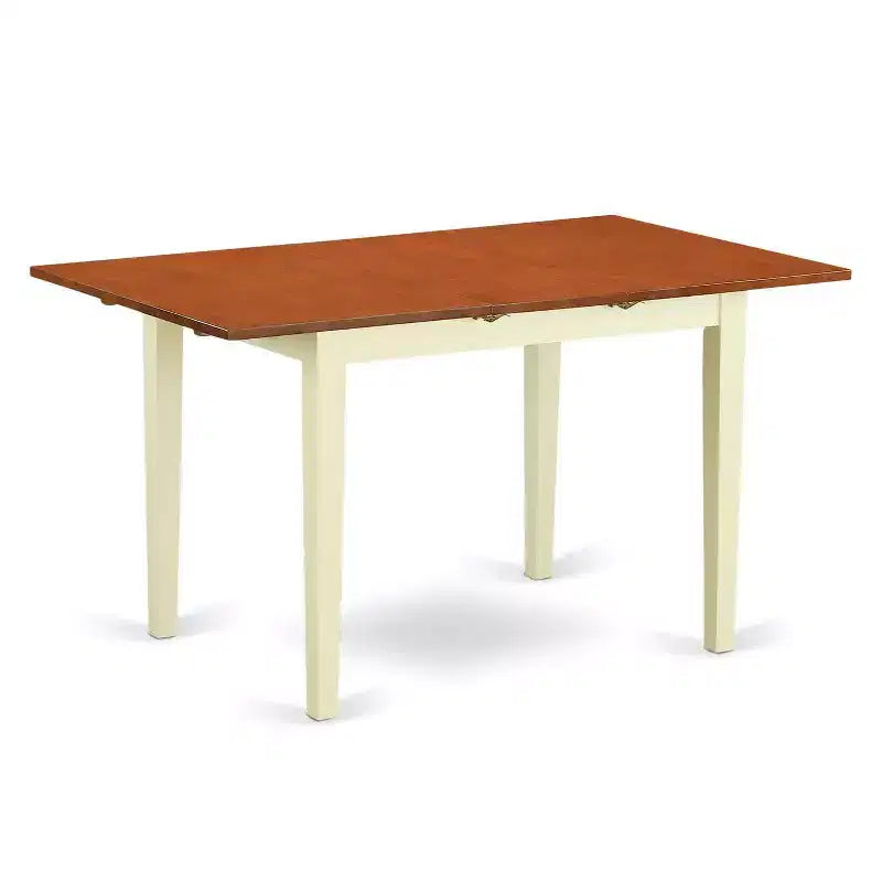 Ensemble de salle à manger rectangulaire 5 pièces en bois massif Buttermilk et Cherry - 4 places