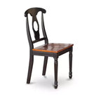 Table de salle à manger HomeStock 7 pièces avec plateau carré en bois massif finition noir et cerisier et 6 chaises