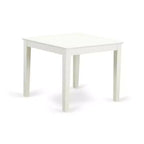 Ensemble de salle à manger 5 pièces en bois massif finition blanc lin avec plateau et dossier capitonné - 4 places