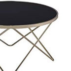 Table basse Royal Hampton, verre noir et doré