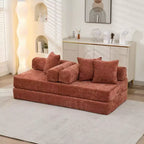 Canapé-lit de sol Okak Chenille avec matelas pliable convertible, canapé-futon 2 places pour salon, chambre à coucher
