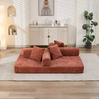 Canapé-lit de sol Okak Chenille avec matelas pliable convertible, canapé-futon 2 places pour salon, chambre à coucher