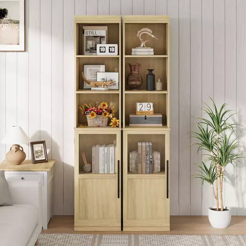 Armoire de rangement de salle de bain de 70 pouces, armoire de rangement haute avec portes pour cuisines, salles de bain, salon, Naturel