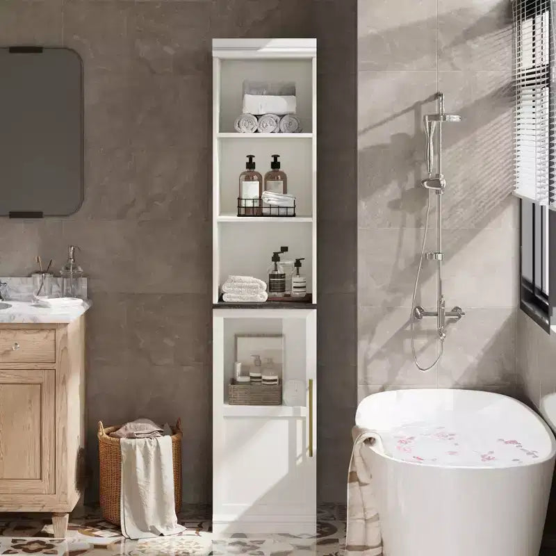 Armoire de rangement de salle de bain de 70 pouces, armoire de rangement haute avec portes pour cuisines, salles de bain, salon, Naturel