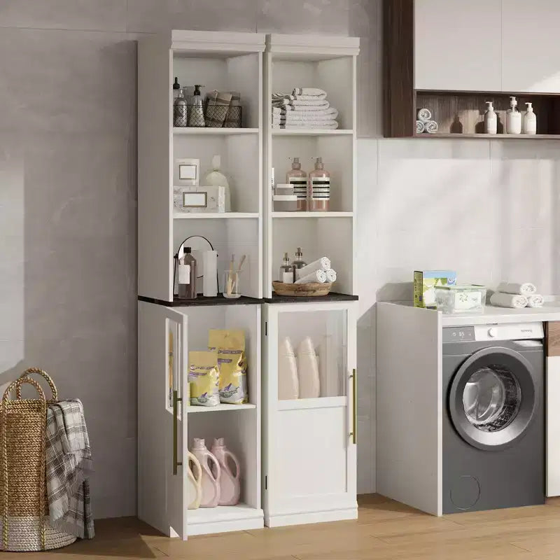 Armoire de rangement de salle de bain de 70 pouces, armoire de rangement haute avec portes pour cuisines, salles de bain, salon, Naturel
