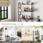Étagère Celebalcony 62,2 H x 23,6 L 5 niveaux, Bibliothèque haute en bois avec cadre métallique, Meuble de rangement moderne, Étagères de rangement pour bureau à domicile