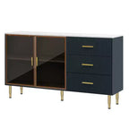 Buffet de 60" avec 3 tiroirs, 2 portes, étagère réglable, buffet de 36" de haut, table console pour salon, couloir, salle à manger