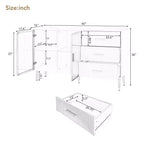 Buffet de 60" avec 3 tiroirs, 2 portes, étagère réglable, buffet de 36" de haut, table console pour salon, couloir, salle à manger