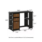 HOMLUX 39 Bureau d'ordinateur, de travail et d'étude avec 3 bacs de rangement et étagères ouvertes