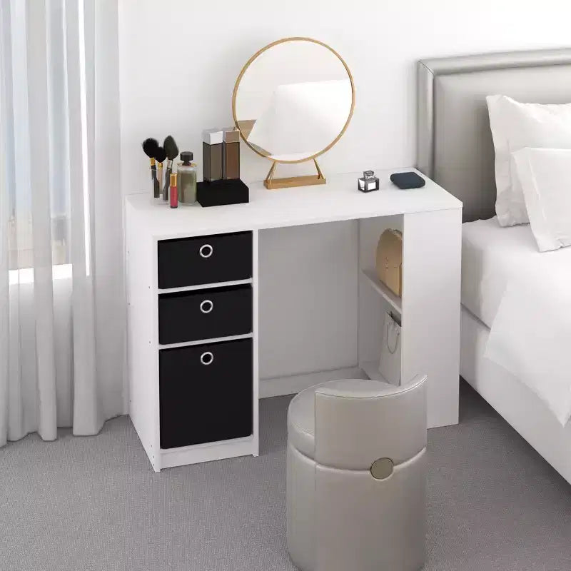 HOMLUX 39 Bureau d'ordinateur, de travail et d'étude avec 3 bacs de rangement et étagères ouvertes