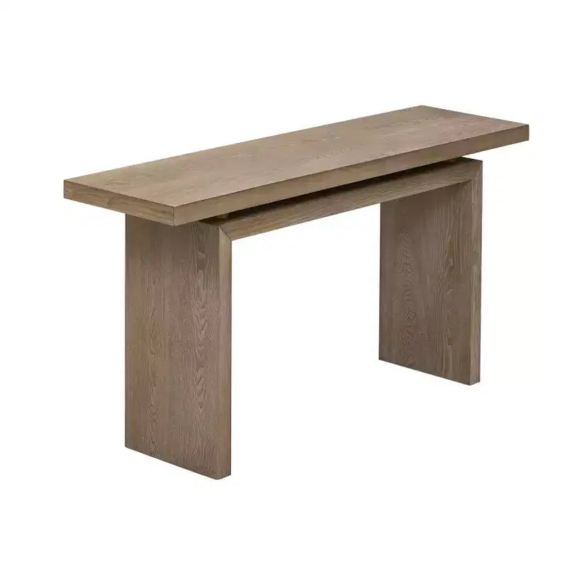 Console d'entrée moderne avec plateau flottant, table de couloir étroite en placage de frêne pour salon, foyer ou entrée - Panipeachy