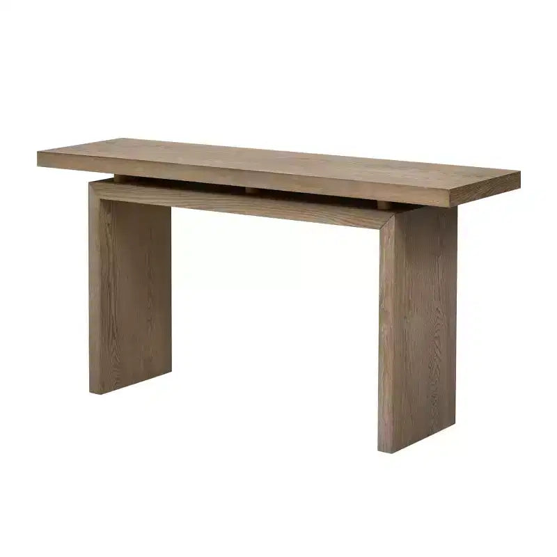 Console d'entrée moderne avec plateau flottant, table de couloir étroite en placage de frêne pour salon, foyer ou entrée - Panipeachy