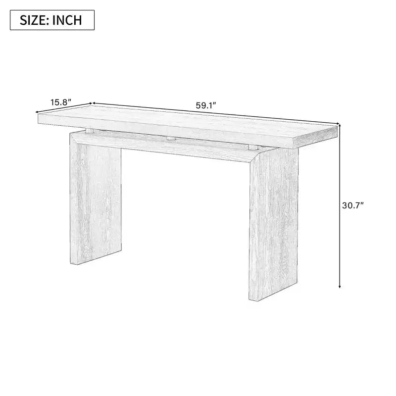 Console d'entrée moderne avec plateau flottant, table de couloir étroite en placage de frêne pour salon, foyer ou entrée - Panipeachy