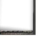 Miroir de commode Royal Hampton 36x40, rectangulaire, moulure géométrique chromée, gris cendre