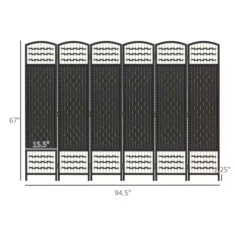 Paravent pliant à 6 panneaux, séparateur de pièce portable en fibre ondulée pour bureau à domicile