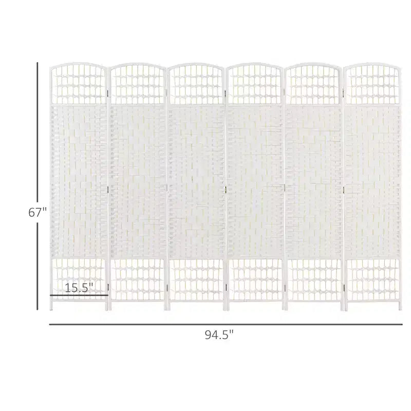 Paravent pliant à 6 panneaux, séparateur de pièce portable en fibre ondulée pour bureau à domicile