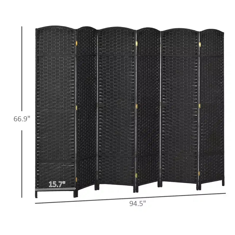 Paravent Pliant 6 Panneaux 1,7 m de Hauteur Écran d'Intimité Séparateur de Pièce Autoportant pour Bureau à Domicile