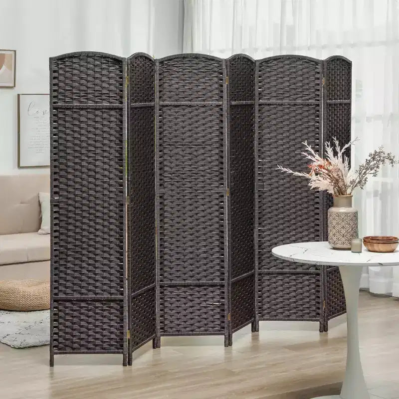 Paravent Pliant 6 Panneaux 1,7 m de Hauteur Écran d'Intimité Séparateur de Pièce Autoportant pour Bureau à Domicile