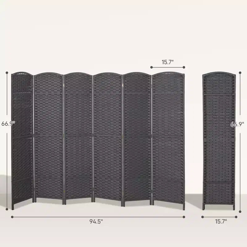 Paravent Pliant 6 Panneaux 1,7 m de Hauteur Écran d'Intimité Séparateur de Pièce Autoportant pour Bureau à Domicile