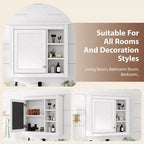 MAYEERTY Armoire à pharmacie 28, Armoire de rangement murale pour salle de bain avec miroir 3 étagères ouvertes Blanc moderne