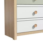 Commode Galano à 5 tiroirs avec façades de couleur mélangée en Chêne Oslo 78 cm (L) x 40 cm (P) x 117 cm (H)