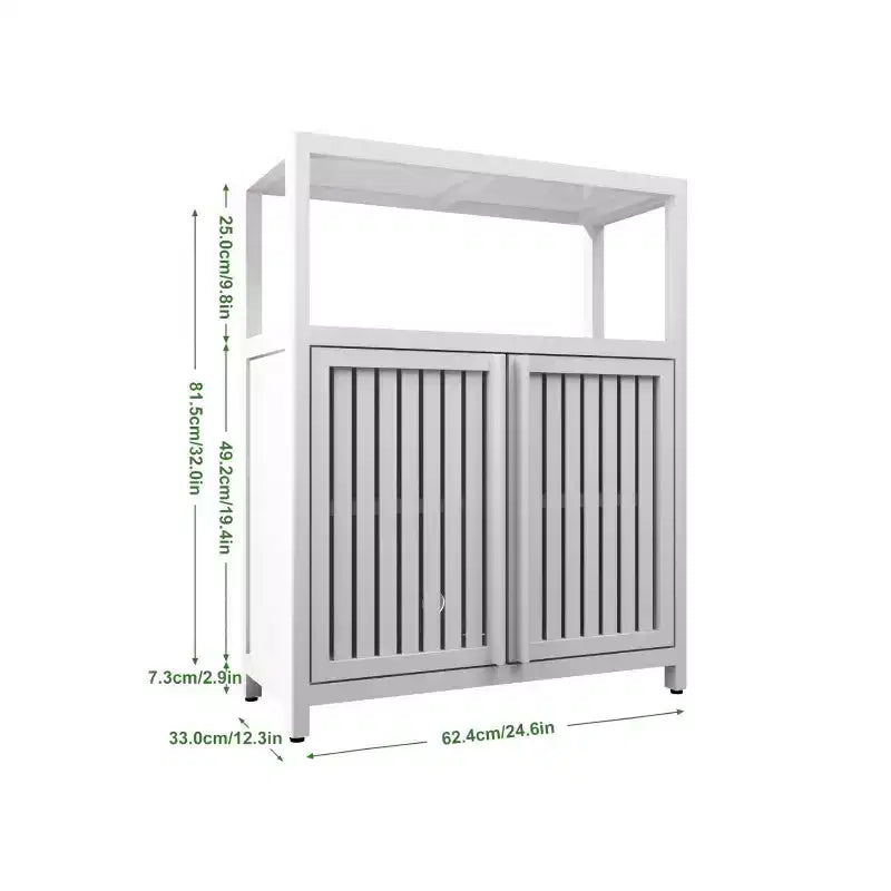 Homy Casa Meuble de Rangement en Bambou Grande Capacité avec Deux Portes et Étagère Ouverte
