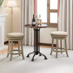 Lot de 2 tabourets de bar pivotants Costway 24 pouces, hauteur de comptoir, avec cadre en bois