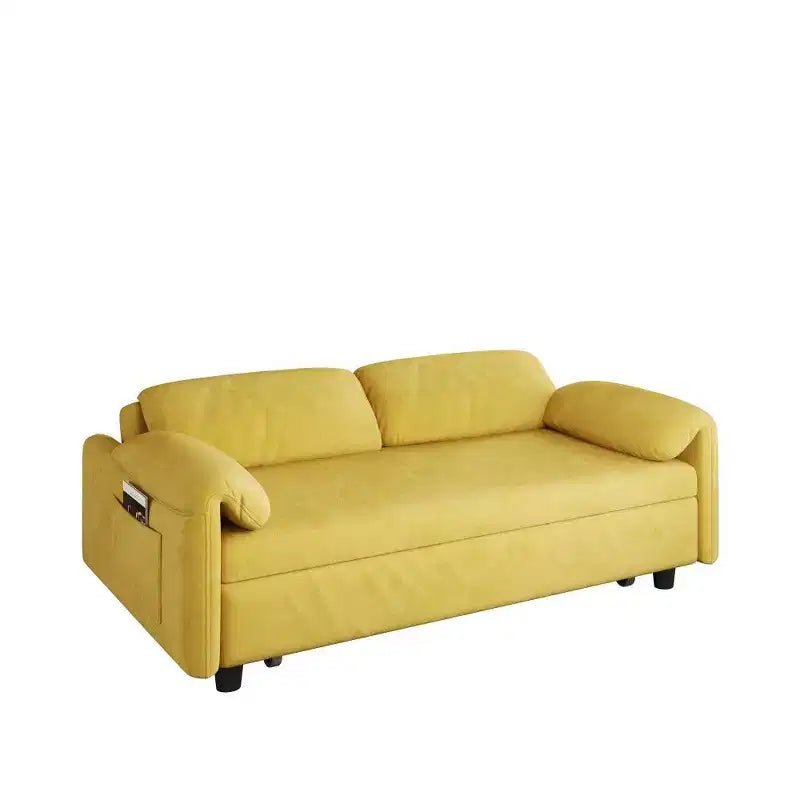 TUYOHW Canapé convertible moderne 54 pouces, lit de jour en velours avec poches de rangement, causeuse rétractable 2 en 1 pour salon, petits espaces