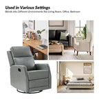 Fauteuil inclinable pivotant Coral avec base en métal, ensemble de 2|ARTFUL LIVING DESIGNS