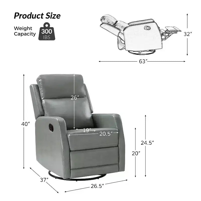 Fauteuil inclinable pivotant Coral avec base en métal, ensemble de 2|ARTFUL LIVING DESIGNS