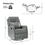 Fauteuil inclinable pivotant Coral avec base en métal, ensemble de 2|ARTFUL LIVING DESIGNS