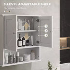 Armoire de toilette de ferme, armoire murale avec portes coulissantes et étagère réglable pour buanderie