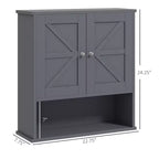 Armoire de toilette de ferme, armoire murale avec portes coulissantes et étagère réglable pour buanderie