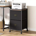 Mobile Filing Cabinet Fits Letter Size or A4, Fabric Vertical File Cabinet on Wheels, Home Office, Small Under Desk Storage Cabinet, Black