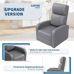 Fauteuil inclinable pour adultes, en cuir PU, inclinable, ergonomique et réglable, canapé simple amélioré avec poche latérale, dossier haut, accoudoirs larges et siège rembourré