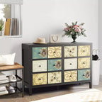 COZONY Commode en bois à 6 tiroirs, Meuble de rangement d'inspiration vintage pour chambre et salon
