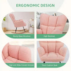 TUYOHW Fauteuil à bascule rembourré en tissu peluche, chaise moderne à dossier haut, capacité de 113 kg, fauteuil à bascule d'appoint pour salon, chambre d'enfant, chambre à coucher