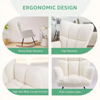 TUYOHW Fauteuil à bascule rembourré en tissu peluche, chaise moderne à dossier haut, capacité de 113 kg, fauteuil à bascule d'appoint pour salon, chambre d'enfant, chambre à coucher