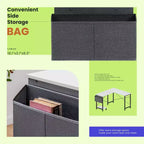 TUYOHW Bureau d'ordinateur en forme de L de 50 pouces avec sac de rangement latéral, bureaux d'angle avec support d'unité centrale et cadre métallique, bureau de jeu pour bureau à domicile, dortoir, salle d'étude