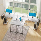 TUYOHW Bureau d'ordinateur en forme de L de 50 pouces avec sac de rangement latéral, bureaux d'angle avec support d'unité centrale et cadre métallique, bureau de jeu pour bureau à domicile, dortoir, salle d'étude