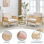 COZONY Lot de 2 fauteuils d'appoint rembourrés, fauteuils de salon modernes avec pieds en bois pour salon et terrasse