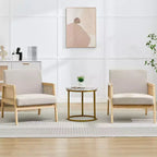 COZONY Lot de 2 fauteuils d'appoint rembourrés, fauteuils de salon modernes avec pieds en bois pour salon et terrasse