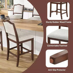 TUYOHW Lot de 2 tabourets de bar à hauteur de comptoir, chaises de bar rembourrées avec cadre en bois d'hévéa et repose-pieds, chaises de salle à manger pour îlots de cuisine, bars à domicile.