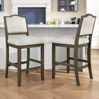 TUYOHW Lot de 2 tabourets de bar à hauteur de comptoir, chaises de bar rembourrées avec cadre en bois d'hévéa et repose-pieds, chaises de salle à manger pour îlots de cuisine, bars à domicile.