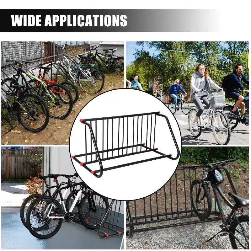 Support de rangement pour vélos au sol, robuste, 5/10 places, en acier, pour garages, magasins, écoles, solide et facile à assembler