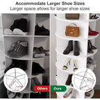 Tour de rangement à chaussures rotative, Tour de rangement ronde rotative à 360°, Tour de rangement à chaussures rotative blanche