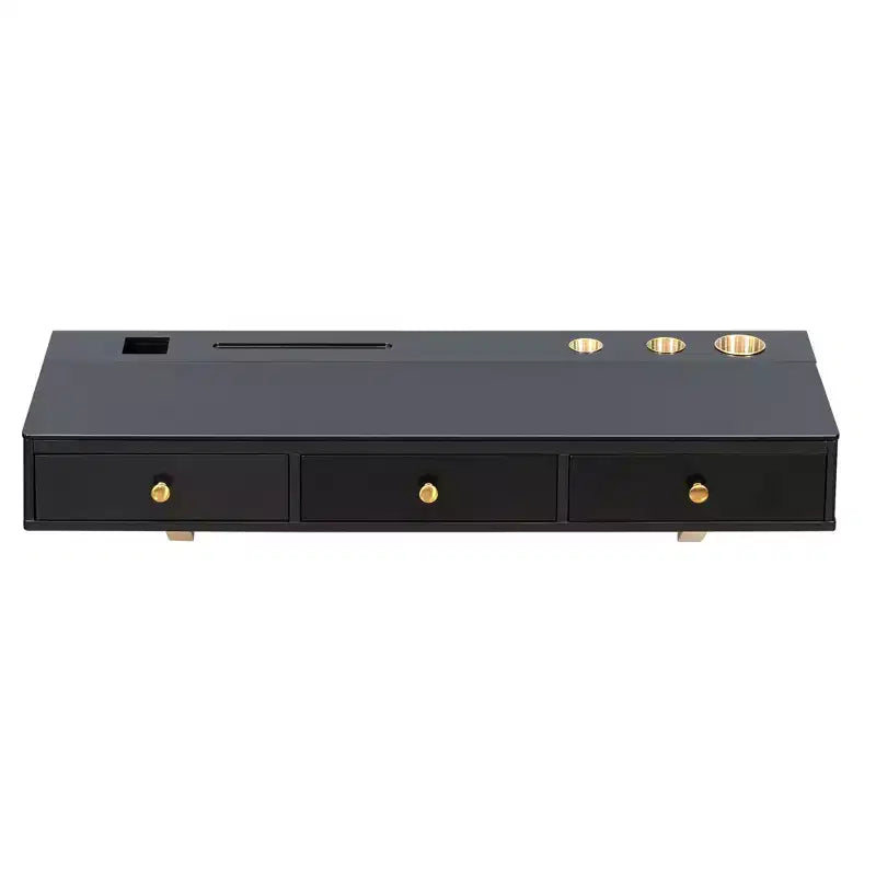 Étagère Flottante avec Tiroir Multi-usages Fixée au Mur Coiffeuse de Maquillage Bureau Fixé au Mur Table Flottante Bureau de Maquillage pour Chambre Salle de Bain Noir