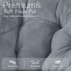Fauteuil Zeus & Ruta confortable en fausse fourrure avec accent de disque - Taille adulte pour chambre et salon