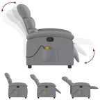vidaXL Fauteuil inclinable de massage – Dossier inclinable manuel gris clair
